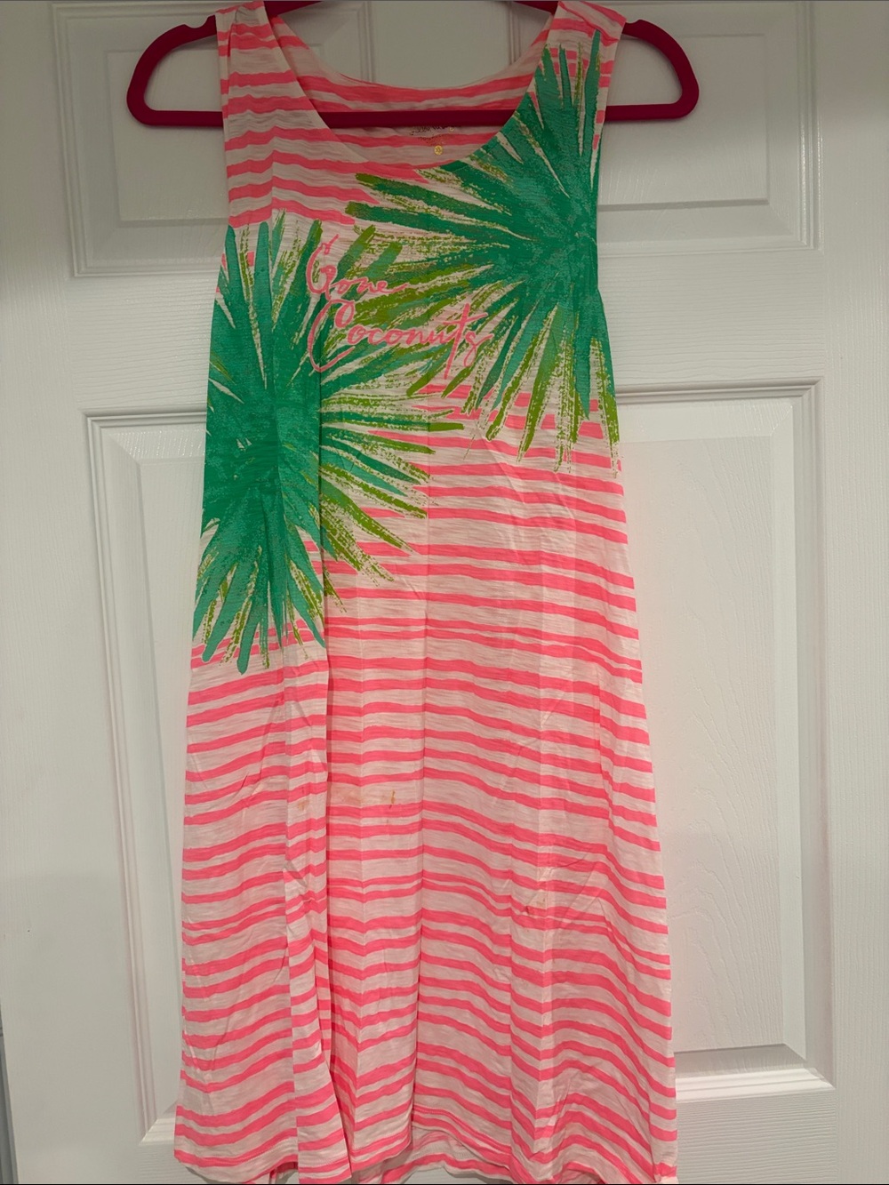 Lilly Pulitzer Pink & Green Striped Palm-Print Swim Coverup